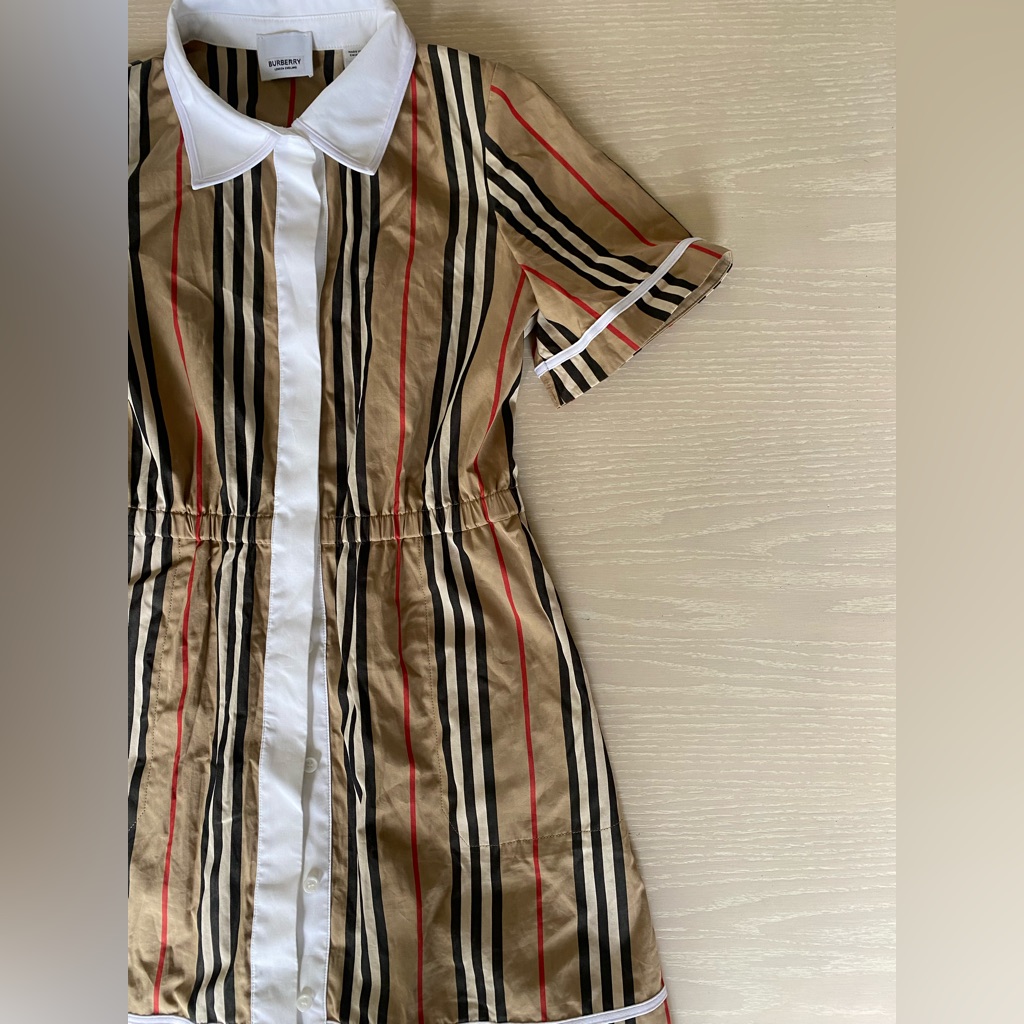 Burberry Girl's Alexandra Icon Stripe Collared Dress